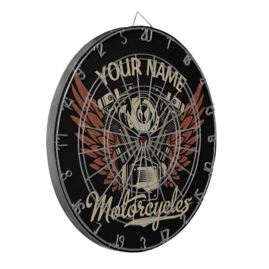 Personalisieren Sie Motorradfahrer Garage  Dartscheibe (Vorderseite Links)