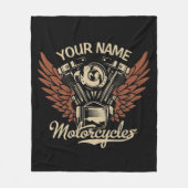 Personalisieren Sie Motorradfahrer Garage Fleecedecke (Vorderseite)