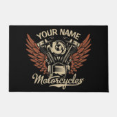 Personalisieren Sie Motorradfahrer Garage Fußmatte (Vorderseite)