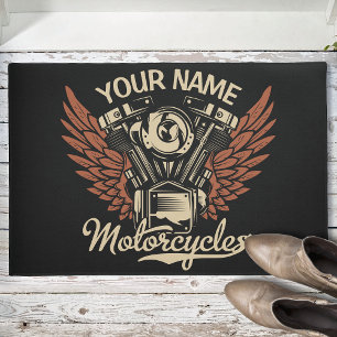 Personalisieren Sie Motorradfahrer Garage Fußmatte
