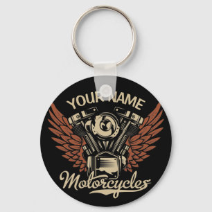 Personalisieren Sie Motorradfahrer Garage Schlüsselanhänger