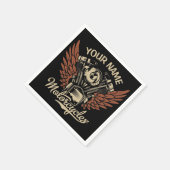 Personalisieren Sie Motorradfahrer Garage Serviette (Ecke)