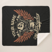 Personalisieren Sie Motorradfahrer Garage Sherpadecke (Vorderseite (Horizontal))