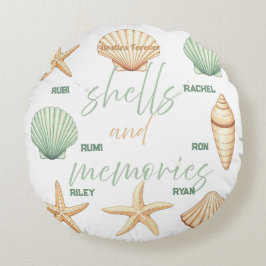 Personalisieren Sie Muscheln und Erinnerungen: Min Rundes Kissen