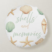 Personalisieren Sie Muscheln und Erinnerungen: Min Rundes Kissen (Rückseite)