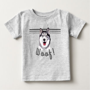 Personalisieren Sie Nachrichten Siberian Husky Bab Baby T-shirt