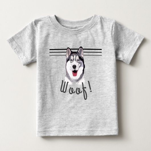 Personalisieren Sie Nachrichten Siberian Husky Bab Baby T-shirt (Vorderseite)