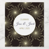 Personalisieren Sie Name/Datum der schwarzen und g Weinetikett (Einzelnes Label)