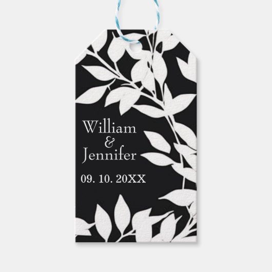 Personalisieren Sie Name, Datum Stilvoll Schwarz u Geschenkanhänger (Vorderseite)