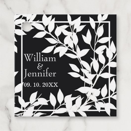 Personalisieren Sie Name, Datum Stilvoll Schwarz u Geschenkanhänger (Vorderseite)