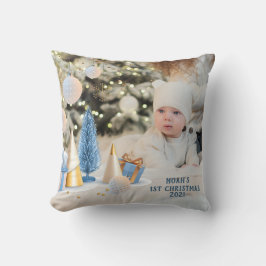 Personalisieren Sie Name & Foto Baby's 1. Weihnach Kissen