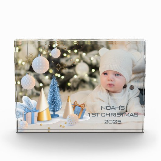 Personalisieren Sie Name & Foto Baby's First Chris (Vorderseite)