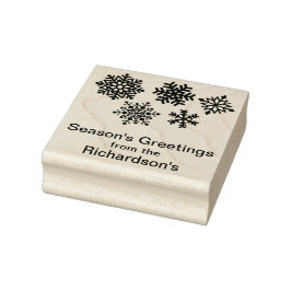 Personalisieren Sie Name Snowflakes Weihnachtskart Gummistempel