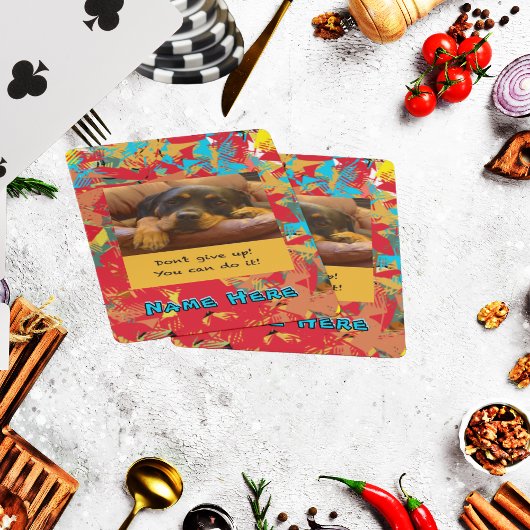 Personalisieren Sie Name und Foto, indem Sie "Rott Spielkarten