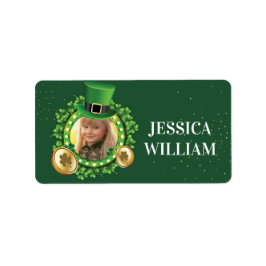 Personalisieren Sie Name und Foto St. Patrick's Da Adressaufkleber