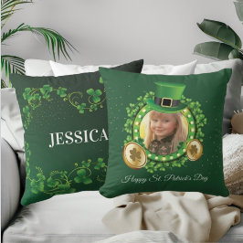 Personalisieren Sie Name und Foto St. Patrick's Da Kissen