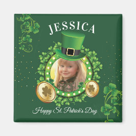 Personalisieren Sie Name und Foto St. Patrick's Da Magnet