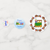 Personalisieren Sie Name und Jahr Choo-Zug Geburts Konfetti (Rückseiten)