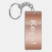 Personalisieren Sie Name und Nachricht, Rose Gold Schlüsselanhänger (Vorderseite links)