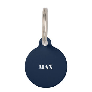 Personalisieren Sie navy blue dog Name info Haustiermarke