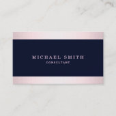 Personalisieren Sie Navy Blue Gold Streifen Modern Visitenkarte (Vorderseite)