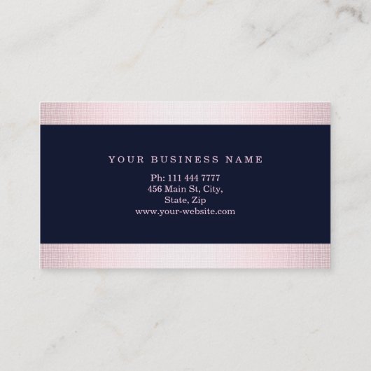 Personalisieren Sie Navy Blue Gold Streifen Modern Visitenkarte (Rückseite)