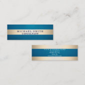 Personalisieren Sie Navy Blue Imitats Gold Foil St Mini Visitenkarte (Vorne/Hinten)