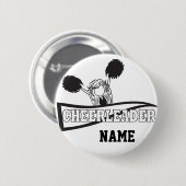 Personalisieren Sie Niedliche Black Cheerleader Gi Button (Vorne & Hinten)