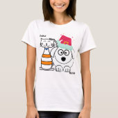 Personalisieren Sie Niedliche Cat & Dog Frohe Weih T-Shirt (Vorderseite)