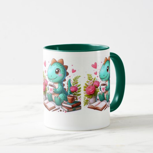 Personalisieren Sie Niedliche Dinosaurier mit Kaff Tasse (VorderseiteRechts)