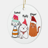 Personalisieren Sie Niedliche Kitty Cat-Familie Keramik Ornament (Links)