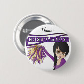 Personalisieren Sie Niedliche Lila Cheerleader Gir Button (Vorne & Hinten)