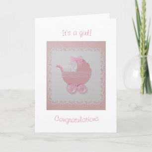 Personalisieren Sie Niedliche rosa Babywickler Karte