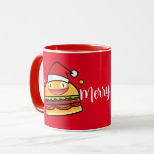 Personalisieren Sie Niedliche Weihnachts-Hamburger Tasse