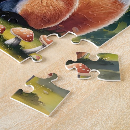 Personalisieren Sie Niedlichen Fox im Pilzwald Puzzle (Seite)