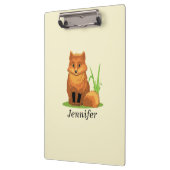 Personalisieren Sie Niedlichen kleinen Fuchs zurüc Klemmbrett (Links)