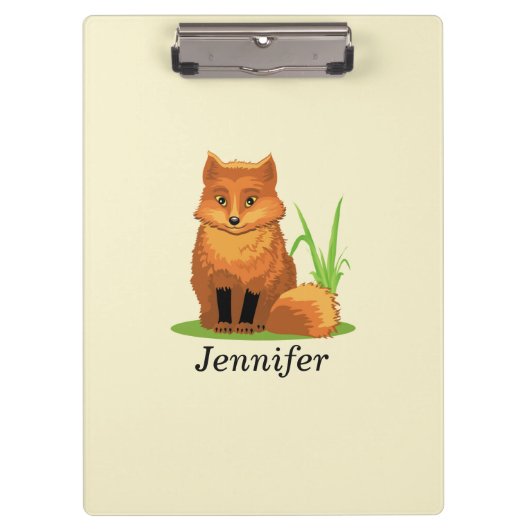 Personalisieren Sie Niedlichen kleinen Fuchs zurüc Klemmbrett (Vorderseite)
