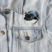 Personalisieren Sie niedlichen schwarzen Mops Welp Button (Beispiel)