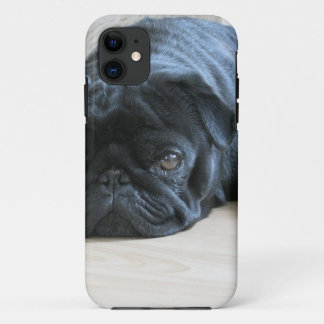 Personalisieren Sie niedlichen schwarzen Mops Welp Case-Mate iPhone Hülle