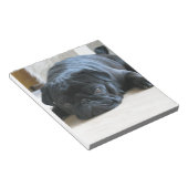 Personalisieren Sie niedlichen schwarzen Mops Welp Notizblock (angewinkelt)