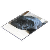 Personalisieren Sie niedlichen schwarzen Mops Welp Notizblock (Linke Seite)