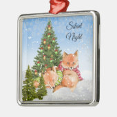 Personalisieren Sie Niedlichen Weihnachtsfox Tieru Ornament Aus Metall (Links)