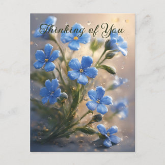 Personalisieren Sie niedliches blaues Blumendenken Postkarte