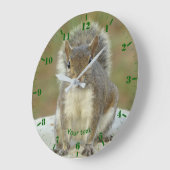 Personalisieren Sie niedliches Eichhörnchen von An Große Wanduhr (Winkel)