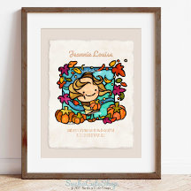 Personalisieren Sie Niedliches Mädchen mit Pumpkin