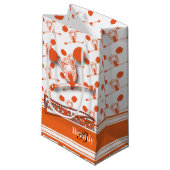 Personalisieren Sie Orange Cheerleader - Kleine Geschenktüte (Vorderseite Schrägansicht)