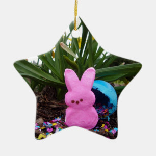 Personalisieren Sie Ostern Bunny Peace Liebe Kunst Keramik Ornament