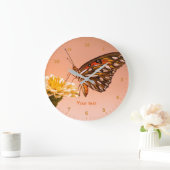 Personalisieren Sie Passionsschmetterlinge auf Zin Große Wanduhr (Zuhause)