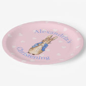 Personalisieren Sie Peter das Kaninchen Christenin Pappteller (Schrägansicht)