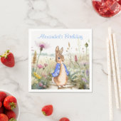 Personalisieren Sie Peter das Kaninchen im Garten  Serviette (Beispiel)